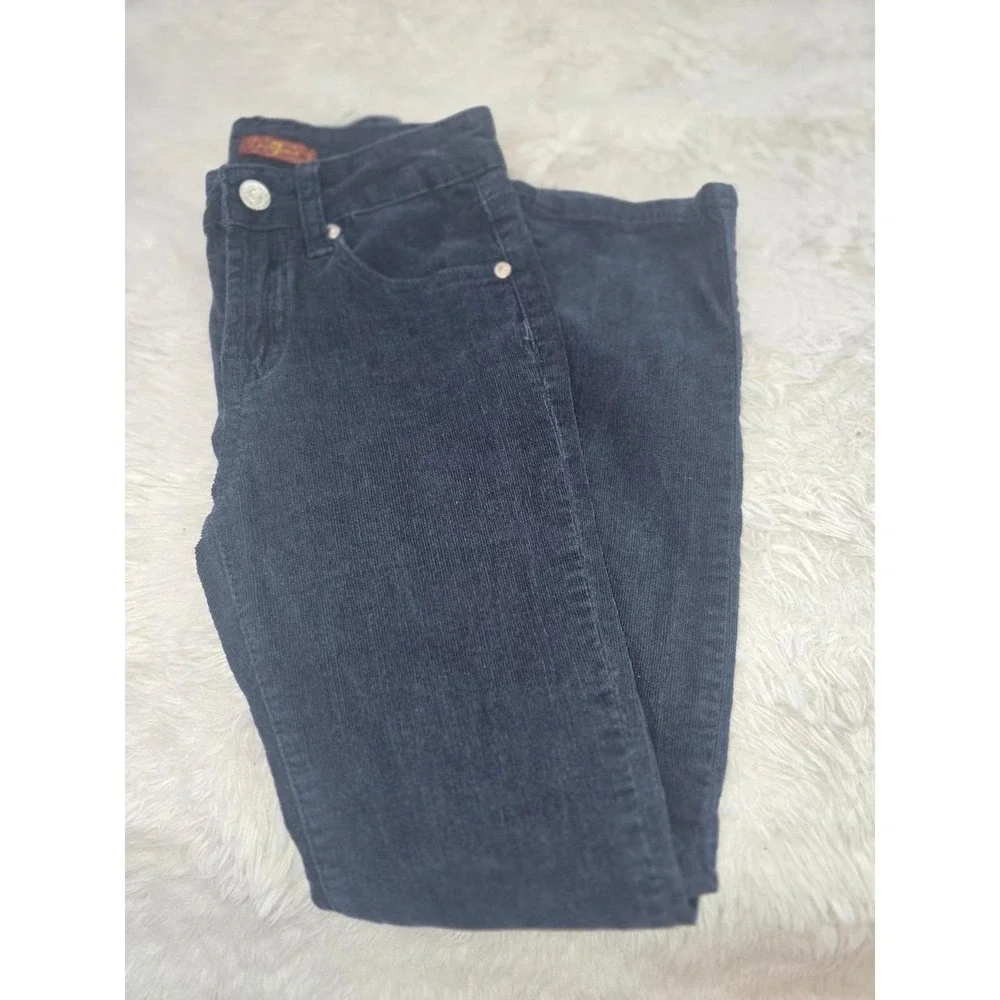 Kids Deep Navy Blue corduroy pants. 7 For All Mankind. Size 8, Slim straight - Picture 3 of 6